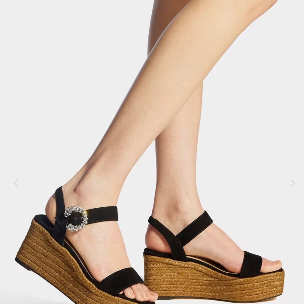 Jimmy Choo Black Wedge Sandals